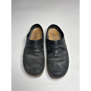 Haflinger Men's Shoes Outdoor Size 11 EUR 45 Black Leather Cork Clog Classic